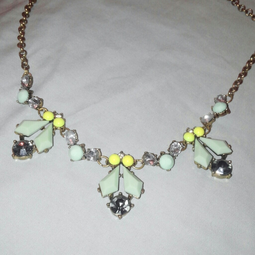 Yellow and green statement necklace